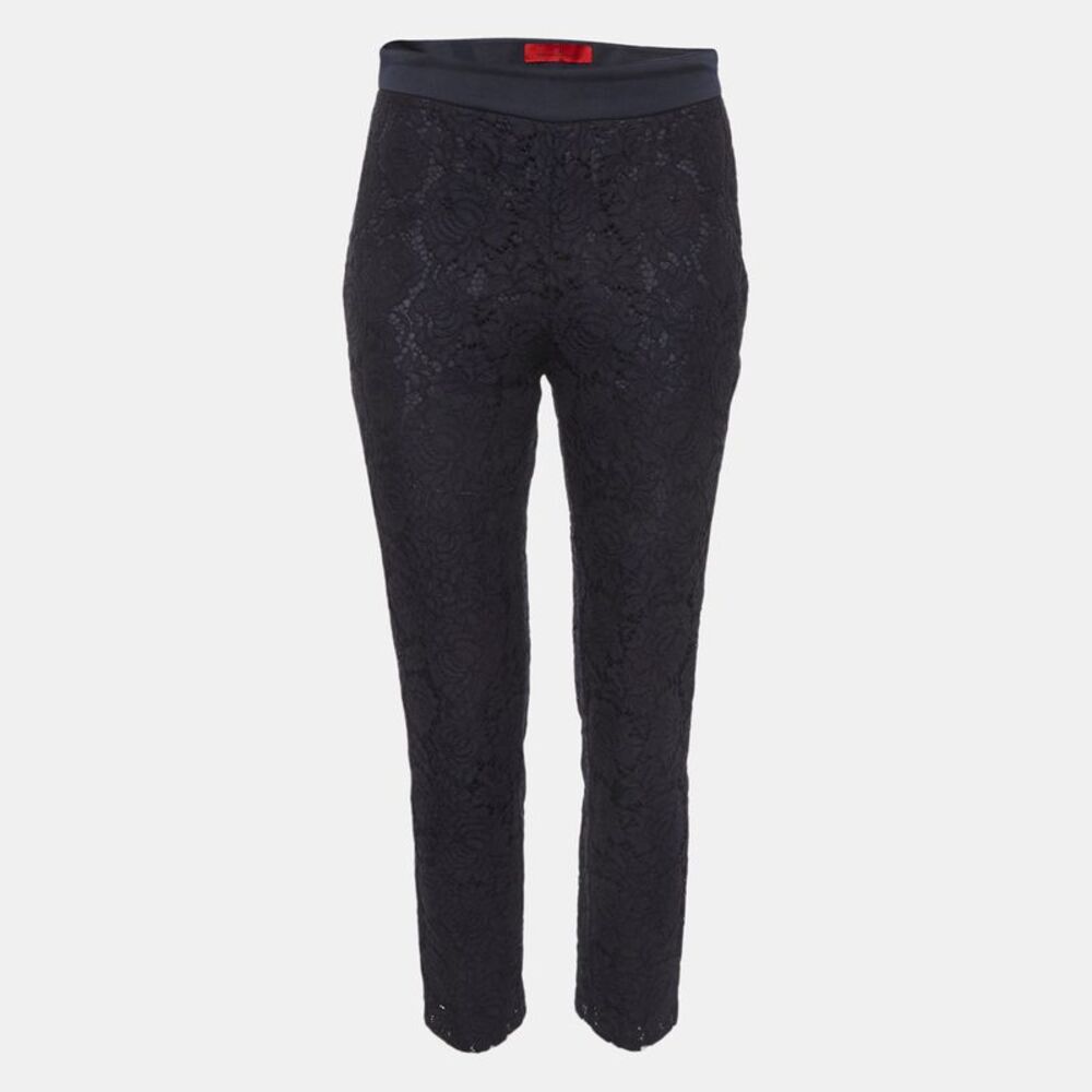 Ch Carolina Herrera Navy Blue Lace Trousers S